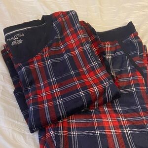 Nautica Women’s Plaid Pajama Set - Navy and Red. Very soft. Size medium